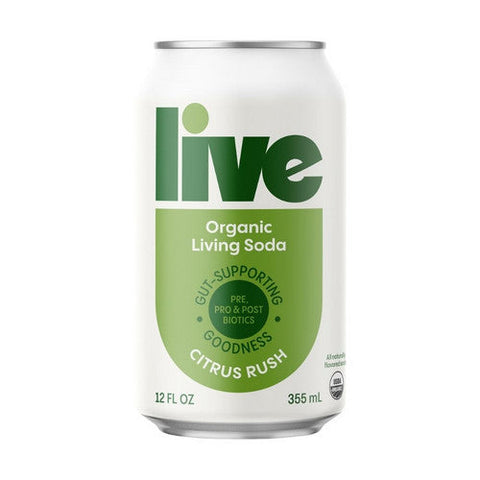 Live Soda, Kombucha Citrus Rush, 12 Oz (Case Of 6) Live Soda