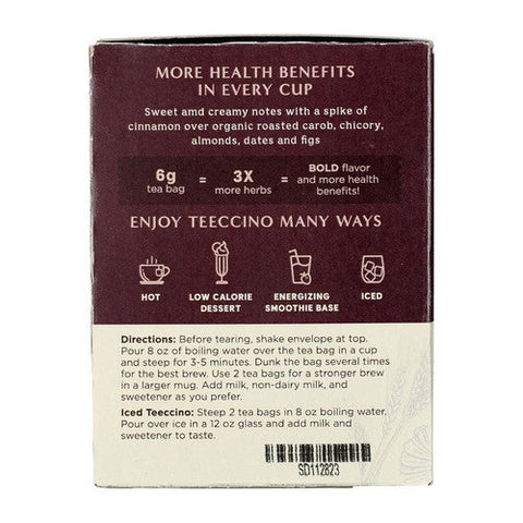 Teeccino, Snickerdoodle Chicory Herbal Tea, 10 Bags