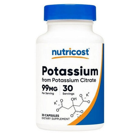 Nutricost, Potassium Citrate Capsules, 99 Mg, 30 Caps Nutricost