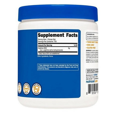 Nutricost, Arginine AKG Powder, 300 Grams Nutricost
