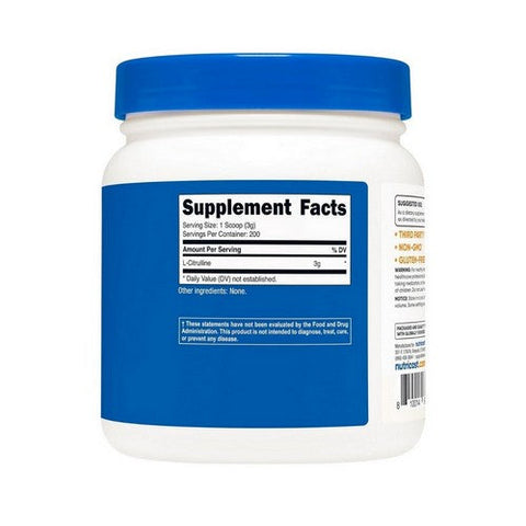 Nutricost, L-Citrulline Base Powder, 600 Grams Nutricost
