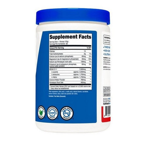 Nutricost, BCAA + Hydration Powder Fruit Punch, 30 Serving Nutricost