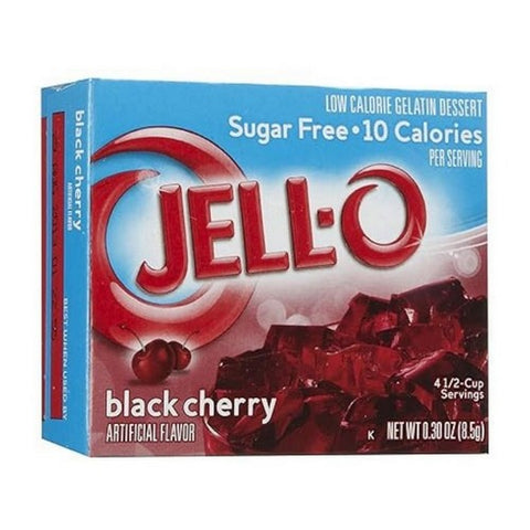 Jello Sugar Free Black Cherry Instant Gelatin Mix 0.3 Oz (Case Of 24) by Jell-O