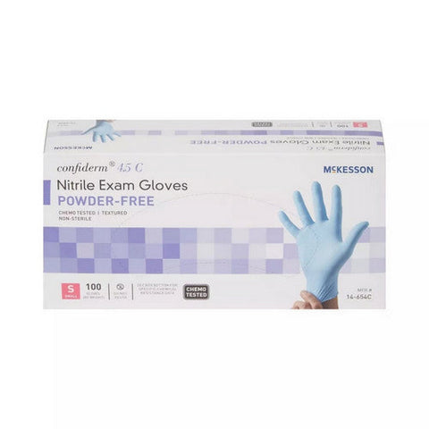 McKesson, Confiderm Nitrile Exam Glove Blue Textured Fingertips, 100 Count McKesson