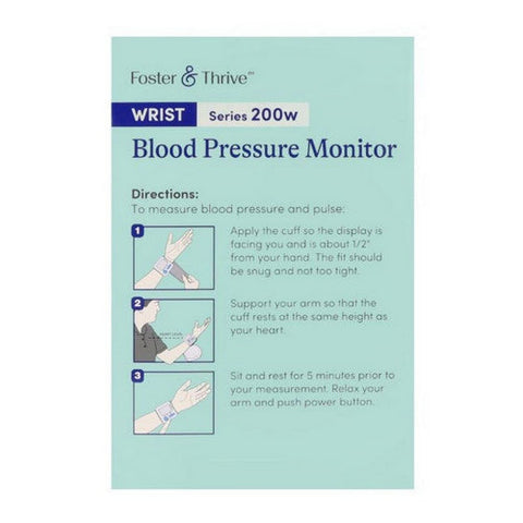 Foster And Thrive, Wrist Series 8200W Blood Pressure Monitor, 1 Count
