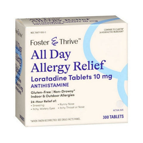 Foster And Thrive, Allergy Relief Loratadine, 10 Mg, 300 Tabs Foster And Thrive