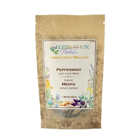 Celebration Herbals, Organic Peppermint Leaf Cut And Shifted, 44 Grams Celebration Herbals