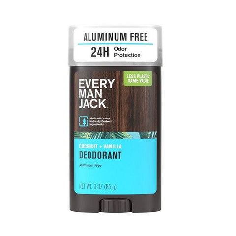 Every Man Jack, Solid Deodorant Coconut Plus Vanilla, 3 Oz Every Man Jack