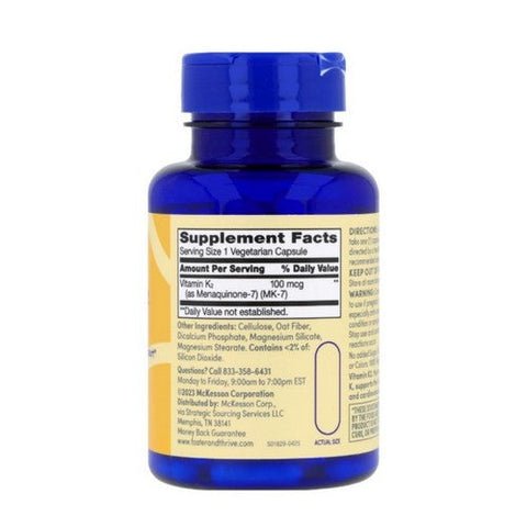 Foster And Thrive, Vitamin K2, 100 Mcg, 100 Count Foster And Thrive