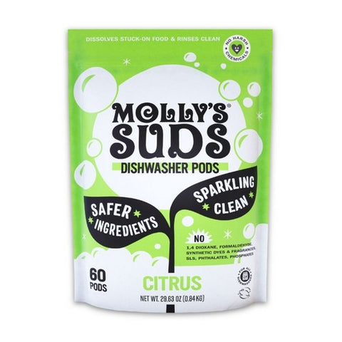 Dishwasher Detergent Pods Citrus 60 Count by Molly's Suds