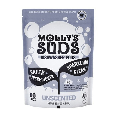 Dishwasher Detergent Pods Unscented 60 Count by Molly's Suds
