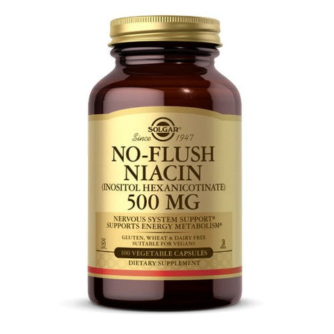 Solgar, No-Flush Niacin (Vitamin B3) (Inositol Hexanicotinate), 500 mg, 100 V Caps Solgar