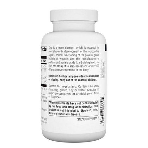 Source Naturals, Zinc Amino Acid Chelate, 250 Tabs Source Naturals