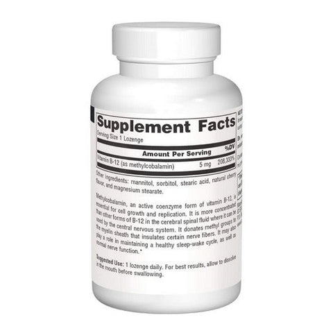 Source Naturals, MethylCobalamin Cherry, 5 mg, 60 Tabs Source Naturals