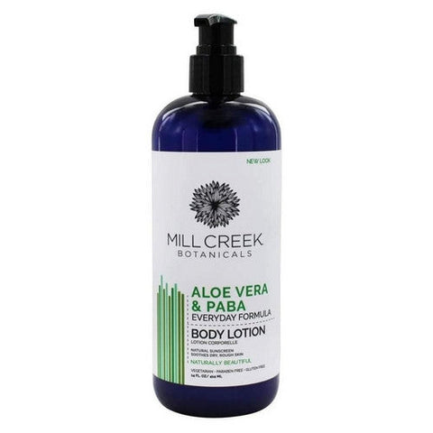 Mill Creek Botanicals, Botanicals Aloe Vera And PABA Body Lotion, 14 fl oz Mill Creek Botanicals