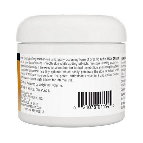 Source Naturals, Msm Cream, 4 Oz Source Naturals