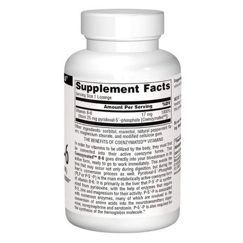 Source Naturals, Coenzymated B-6 Sublingual, 25 mg, 120 Tabs Source Naturals