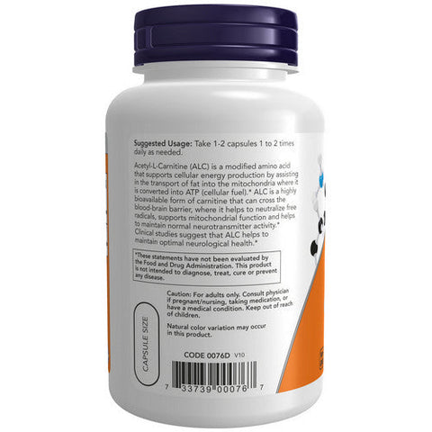 Now Foods, Acetyl-L Carnitine, 500 mg, 100 Caps Now Foods