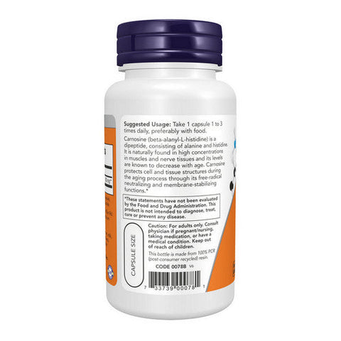 Now Foods, L-Carnosine, 500 mg, 50 Veg Caps Now Foods