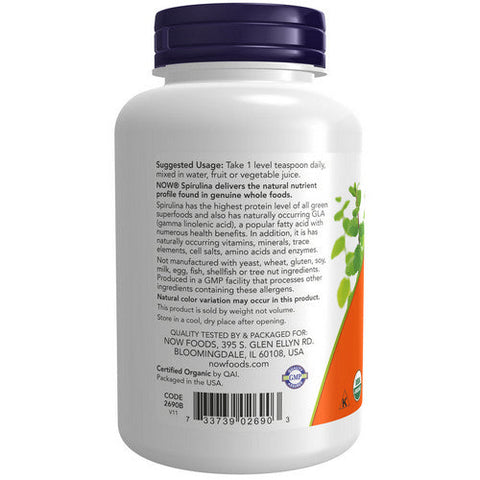 Now Foods, Organic Spirulina Powder, 4 OZ Now Foods