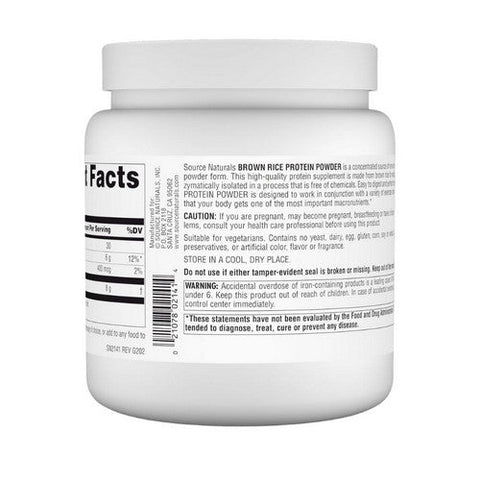 Source Naturals, Brown Rice Protein Powder, 454 Gram, 1LB (454gm) Source Naturals