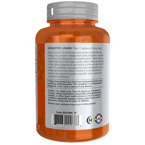 Now Foods, Arginine & Citrulline, 500 mg /250 mg, 120caps Now Foods