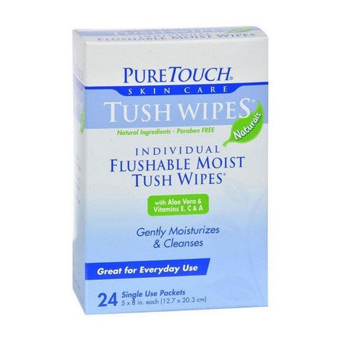 Pure Touch Skin Care, Tush Wipes Flushable, 24 Count Pure Touch Skin Care