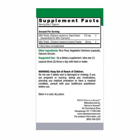 Nature's Answer, Milk Thistle Seed Extract, 140 Mg, 120 Veg Caps Nature's Answer