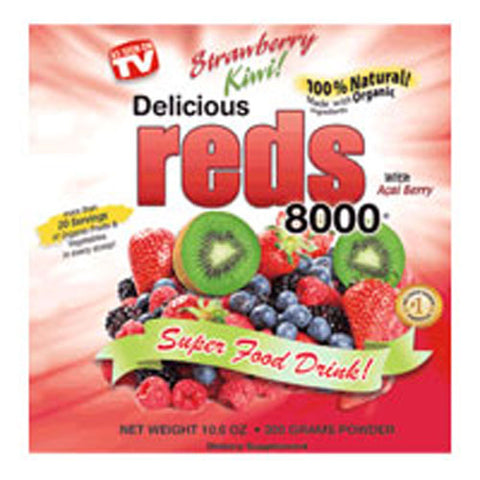 Greens World Inc, Delicious Reds 8000, Strawberry/Kiwi 10.6 oz Greens World Inc