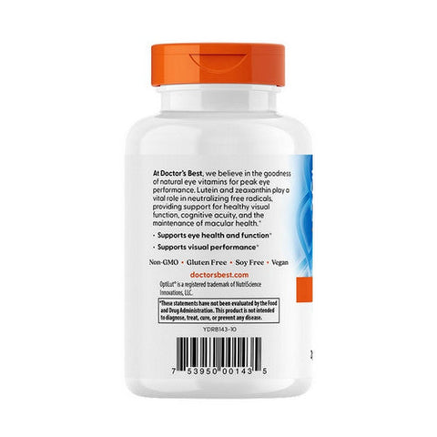 Doctors Best, Lutein from OptiLut, 20 Mg, 120 Veg Caps Doctors Best