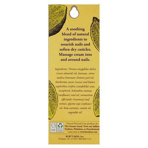 Burts Bees, Lemon Butter Cuticle Cream Blister Box, 0.60 Oz Burts Bees