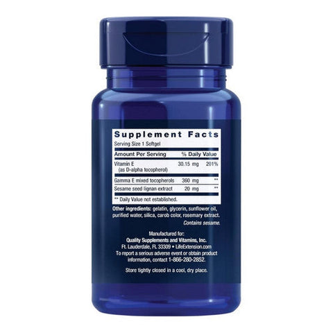 Life Extension, Gamma E Mixed Tocopherols, 60 Softgels Life Extension