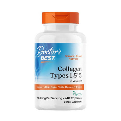 Doctors Best, Collagen Types 1 And 3 & Vitamin C, 2000 Mg, 240 Caps Doctors Best