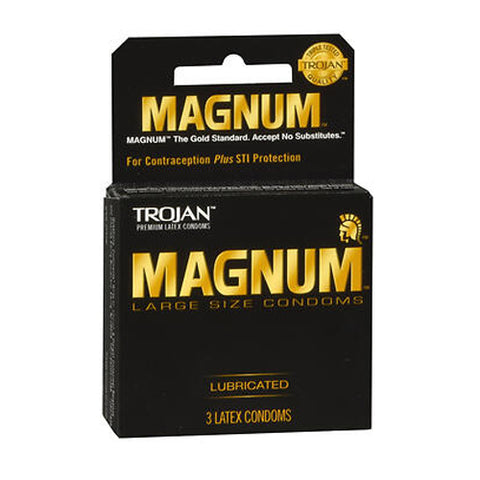 Magnum Lubricated Latex Condoms 3 Count by Trojan