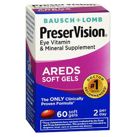 Bausch + Lomb, PreserVision Areds Formula, 60 Softgels Bausch + Lomb
