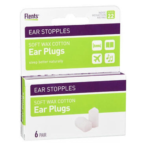 Flents, Ear Stopples Wax-Cotton Plugs, 6 pair Flents
