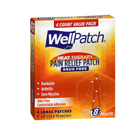 Wellpatch, Heat Therapy Pain Relief Patches Large, 4 Count Wellpatch