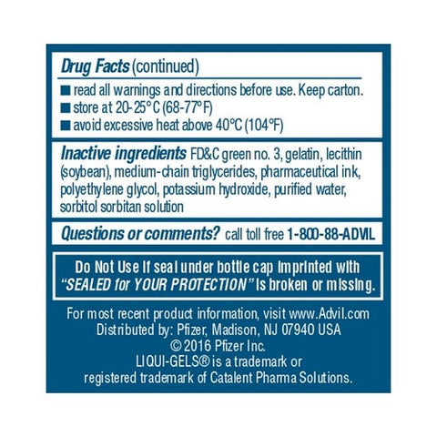 Advil, Solubilized Ibuprofen Pain Reliever Fever Reducer, 200 Mg, 20 Liquid Filled Capsules