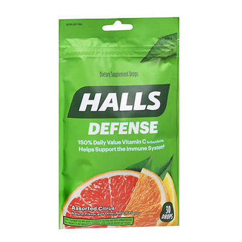 Halls, Defense Immune System Drops Assorted Citrus, 30 Count Halls